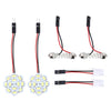 2 PCS 3W 200 LM 6000K Flower Shape Car Auto Interior Doom Reading Light with 12 SMD-5630 LED Lamps Bicuspid and T10 Adapter Cable, DC 12V(White Light)