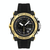 SANDA 3107 Dual Digital Display Luminous Alarm Clock Men Outdoor Sports Electronic Watch(Black Gold)
