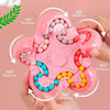 10 Sides Rotating Magical Bean Cube Fingertip Gyro Toy Educational Brain Development Roller Ball Toy(Pink)