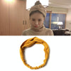 Women Temperament Knitting Cross Shape Hair Band(Yellow)