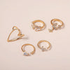5pcs/set Cross Triangle Heart Hollow Butterfly Knuckle Ring(SKU5217)