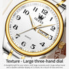 OLEVS 5567 Men Steel Strap Waterproof Quartz Watch(White + Gold)