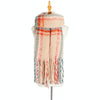 Autumn & Winter Polyester Ladies Warmth Thickened Fringed Fine Grid Scarf, Size:190cm(GWB12-03  Beige)