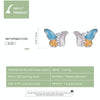 S925 Sterling Silver Three Colors Butterfly Ear Studs Women Earrings