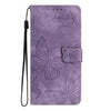 For Samsung Galaxy S25 5G Skin-feel Embossed Butterfly Leather Phone Case(Purple)