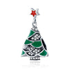 S925 Sterling Silver Pendant Diamond Christmas Tree Beads DIY Bracelet Necklace Accessories