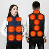 9 Area Double Control Blue USB Electric Heating Undershirt Intelligent Warm Vest(5XL)
