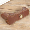For Canon EOS R50 1/4 inch Thread PU Leather Camera Half Case Base(Coffee)