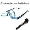 Makeup Magnifying Glass Presbyopic Glasses Flip Swivel Reading Glasses, Degree: +250(Tea Color)