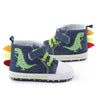 D2399 High Top Canvas Cartoon Dinosaur Small Wave Shoes Cloth Soles Walking Shoes, Size: 11cm(Denim Blue)