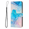 For Samsung Galaxy A36 / A56 Painted Marble Pattern Leather Phone Case(Pink Green)