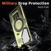 For Samsung Galaxy S25 Ultra 5G Shield Frame Holder MagSafe Phone Case(Olive Green)