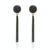 Fashion Black Rhinestone Long Drop Earrings For Women Jewelry(BLACK)