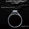 MSR004 Sterling Silver S925 Six Claw Moissanite Ring White Gold Plated Jewellery, Size: No.8