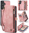 For Samsung Galaxy S25 5G CaseMe 008 Detachable Multifunctional Leather Phone Case(Pink)