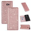 For Samsung Galaxy J4+ Ultrathin Glitter Magnetic Horizontal Flip Leather Case with Holder & Card Slots(Rose Gold)