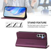 For Samsung Galaxy A24 4G Global RC01 Dual-Folded Magnetic Suction RFID Leather Phone Case(Violet)