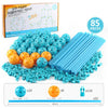 85 in 1 DIY Tent Toy Assembling Play House DIY Children Tent Building Toy( Round-Blue)