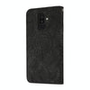 For Samsung Galaxy J8 Skin Feel Embossed Sunflower Horizontal Flip Leather Case with Holder & Card Slots & Wallet & Lanyard(Black)