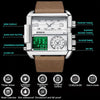 BINBOND B3332 Square Multifunctional Sports Quartz Waterproof Watch(Full-gold-Gold)