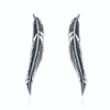 Sterling Silver Retro Style Female Earrings Simple Feather Earrings
