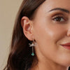 S925 Sterling Silver Platinum Plated Zircon Dragonfly Tassel Stud Earrings(SCE1699)