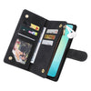 For Samsung Galaxy A06 4G Multifunctional Frosted Zipper Wallet Leather Phone Case(Black)