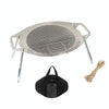 NOBANA Outdoor BBQ Pan Camping Stainless Steel Frying Pan, Style: BBQ Pan+Stand+BBQ Net+Hemp Rope