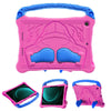 For Samsung Galaxy Tab S9 FE Boxing Series Kickstand EVA Shockproof Tablet Case with Shoulder Strap(Rose Red Blue)