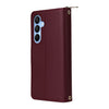 For Samsung Galaxy A15 Nine-card Slots Zipper Wallet Bag Leather Phone Case(Wine Red)