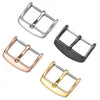 5pcs IP Plated Stainless Steel Pin Buckle Watch Accessories, Color: Silver 16mm