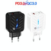 PD03 20W PD3.0 + QC3.0 USB Charger with USB to 8 Pin Data Cable, EU Plug(White)