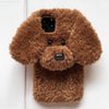 For iPhone 13 Teddy Dog Plush TPU Phone Case(White)