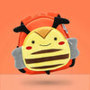 Animal Series SBR Kids Backpack School Bag With Traction Rope To Prevent Getting Lost(Bee)