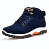 Men Snow Boots Warm Fur Winter Boots Men Winter Boots, Shoe Size:43(Blue)
