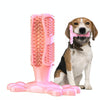 Dog Toothbrush Chew Toy, Pink, Medium - TPR Rubber, Cleans Teeth & Gums