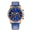 Three-eye Six-needle Imitation Belt Quartz Watch for Women / Men(Blue)