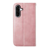 For Samsung Galaxy A36 Cubic Grid Calf Texture Magnetic Leather Phone Case(Rose Gold)