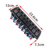 3Pin 8 Way Switches Combination Switch Panel with Light and Projector Lens for Car RV Marine Boat