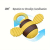 Bee Shaped Teether Teething Stick Baby Anti-Snacking Toys, Color: Yellow Brown Printing
