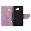 For Galaxy A5 (2017) / A520 Butterflies Love Flowers Embossing Horizontal Flip Leather Case with Holder & Card Slots & Wallet & Lanyard(Light Purple)