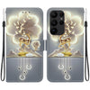 For Samsung Galaxy S23 Ultra 5G Crystal Texture Colored Drawing Leather Phone Case(Sika Deer)