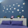 20pcs /Set Acrylic Stars Mirror Stereo Wall Stickers Home Decoration Soft Mirror(Black)