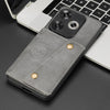 For Xiaomi Poco F6 Double Buckle Card Slots Magnetic Phone Case(Grey)