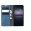 For Sony Xperia 1 II Retro-skin Business Magnetic Suction Leather Case with Holder & Card Slots & Wallet(Dark Blue)