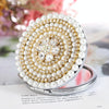 Metal Makeup Round Mirror Portable Diamond Mirror Folding Mini Double-sided Round Mirror