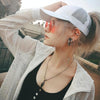 Summer Cotton Mesh Opening Ponytail Hat Sunscreen Baseball Cap, Specification:No Mark(Grey)