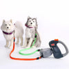Double Dog Retractable Lead, Grey - 3m Dual Lead with One-Touch Control