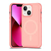 For iPhone 13 Shockproof MagSafe Armor PC Hybrid TPU Phone Case(Light Pink+Coral Red)