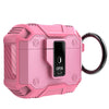 For AirPods 4 Non-slip  Armor Shockproof Earphones Case with Hook(Pink)